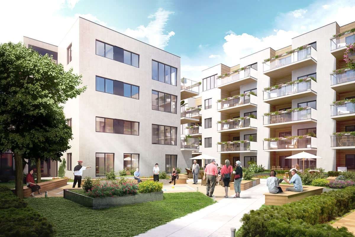 Morgenstjernen Senior Pluss, takhage og uteplass for beboere